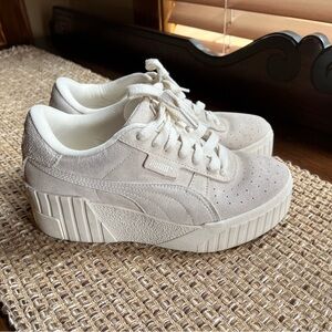 Puma Cali Wedge Women's Off-White Platform Sneakers W Size 6.5